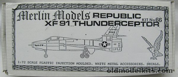 Merlin Models 1/72 Republic XF-91 Thunderceptor, 66 plastic model kit
